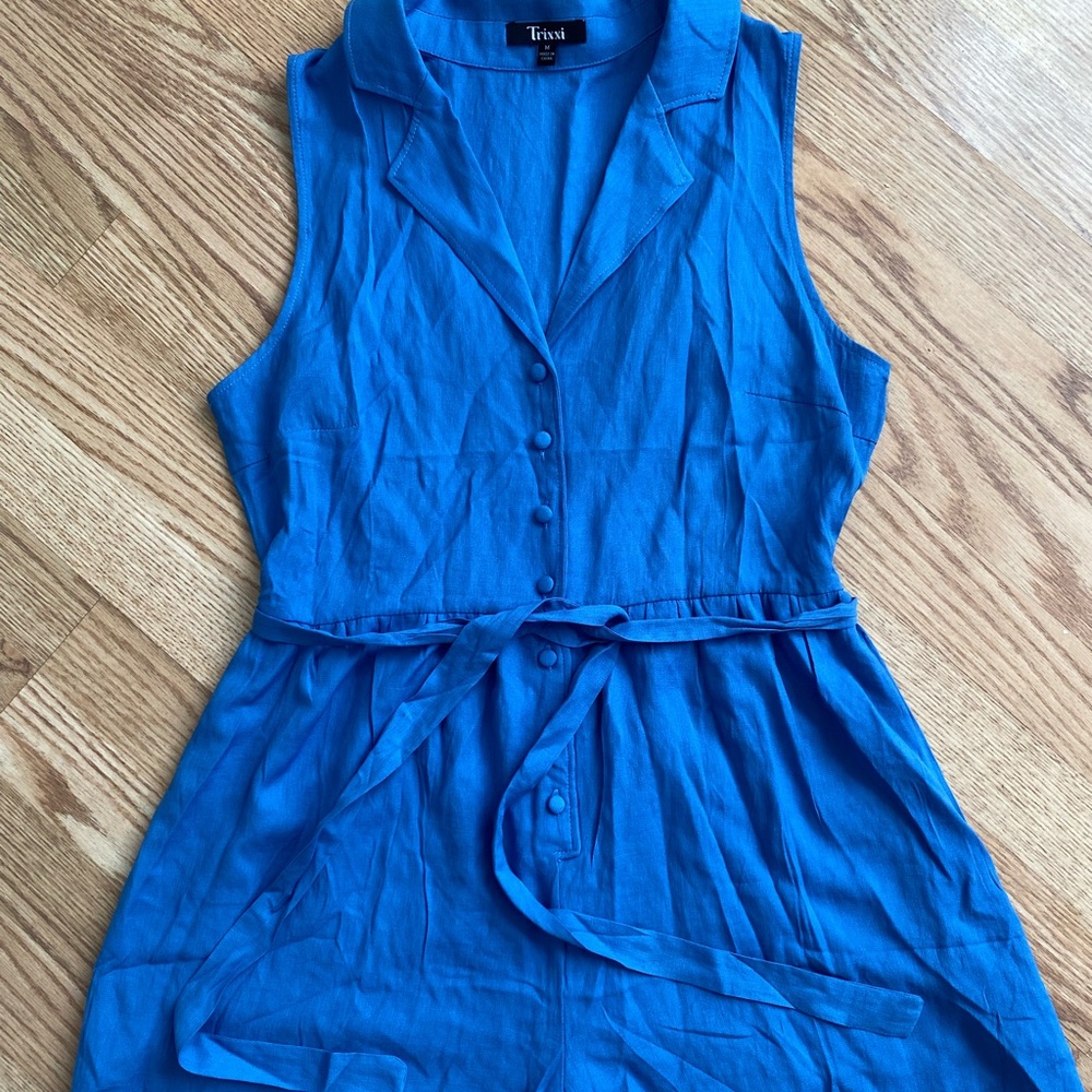 TRIXXI Chambray Button Front Romper